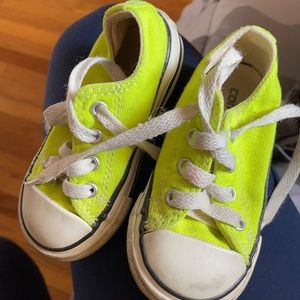 Neon green/yellow toddler converse